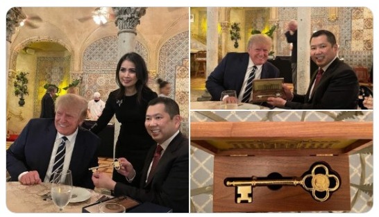 Makan Malam Bareng, Hary Tanoe Pamerkan Hadiah dari Trump. Isinya Wow!