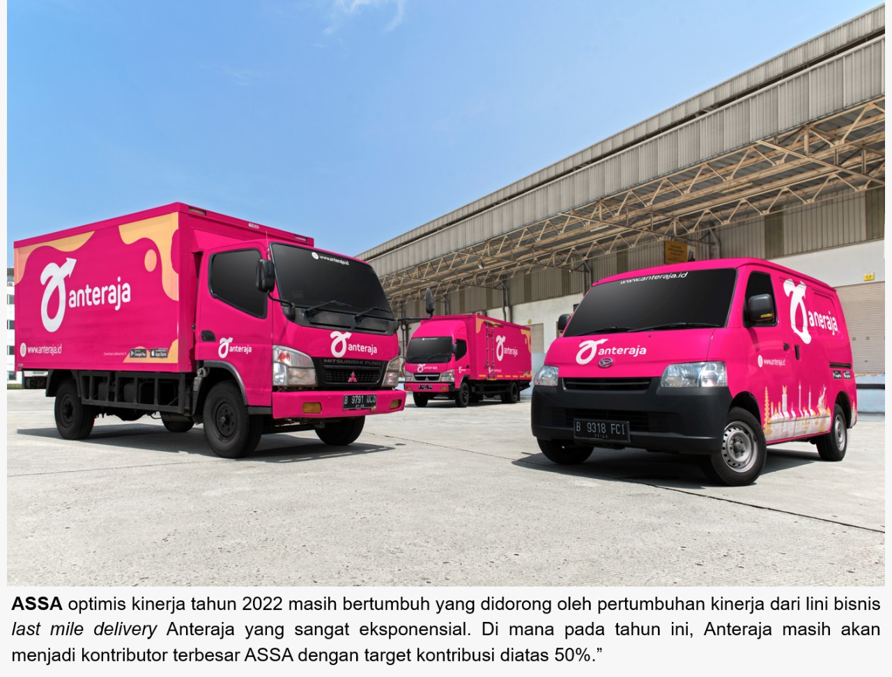 Ditopang Pertumbuhan Bisnis Anteraja, ASSA Optimis Kinerja Tumbuh Hingga 30% di 2022