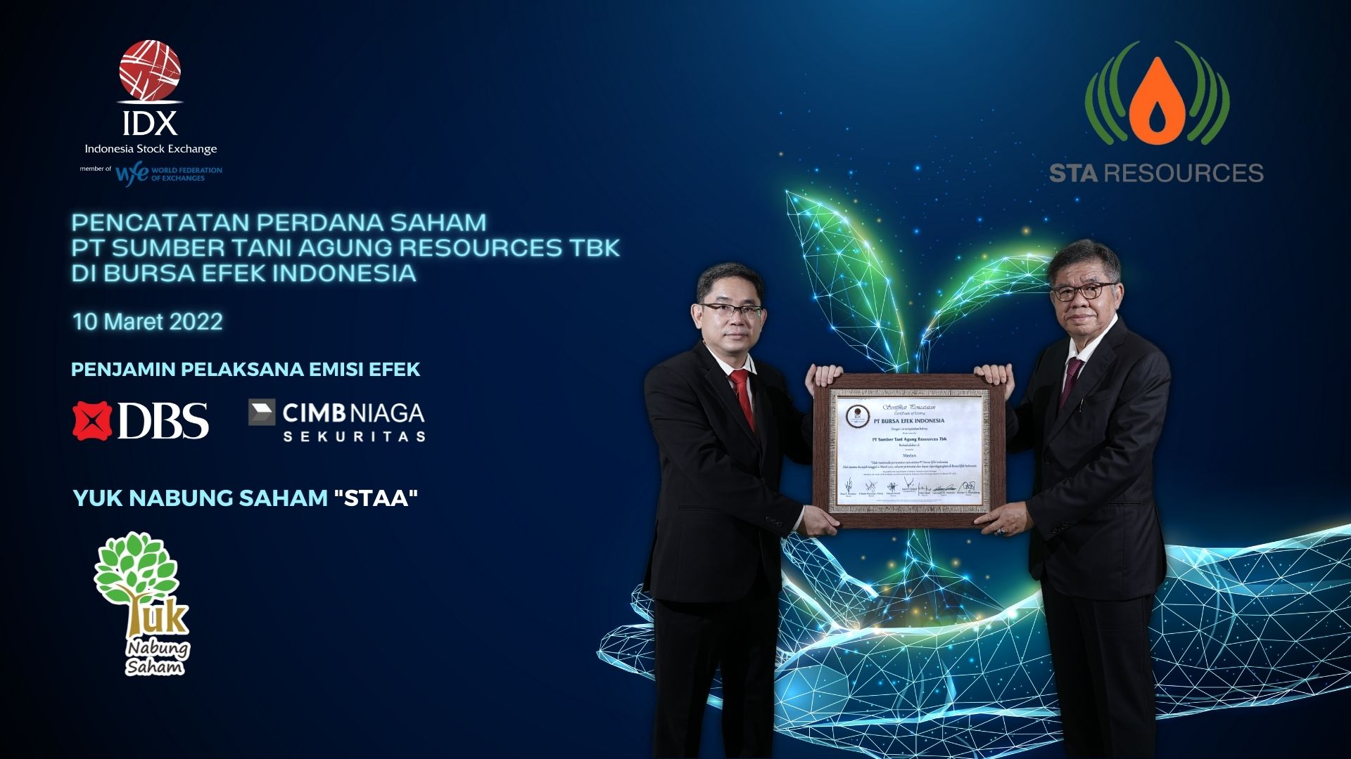 Oversubscribed 18,5 Kali, Listing Perdana Sumber Tani Agung (STAA) Mengorbit di Zona Hijau