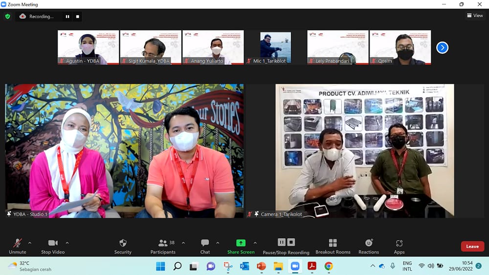Kegiatan #YukExplore UMKM Indonesia, yang diselenggarakan YDBA secara virtual, Rabu (29/6/2022), dua UMKM Manufaktur binaan YDBA, CV Adiwijaya Teknik, di Citeureup Bogor, dan PT FNF Metalindo Utama, di Tegal, berbagi cerita mengenai inovasi, tantangan dan dampak menjadi bagian dari supply chain PT AHM. dok. ist. #YukExplore UMKM Indonesia Binaan YDBA, Inovasi Memasuki Supply Chain Perusahaan Besar
