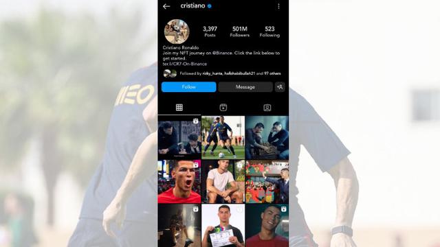 Instagram Cristiano Ronaldo, orang pertama dengan pengikut (Followers) di Instagram. dok. Instagram. Cristiano Ronaldo, Manusia Pertama Pemilik Setengah Miliar Pengikut di Instagram