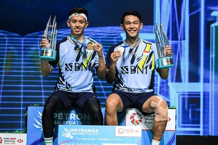 Ganda putra Indonesia Fajar Alfian/Muhammad Rian Ardianto, juara Malaysia 2023. Kompas. Malaysia Open 2023: Tumbangkan Ganda China, Fajar/Rian Berhak Atas Hadiah Rp1,4 Miliar