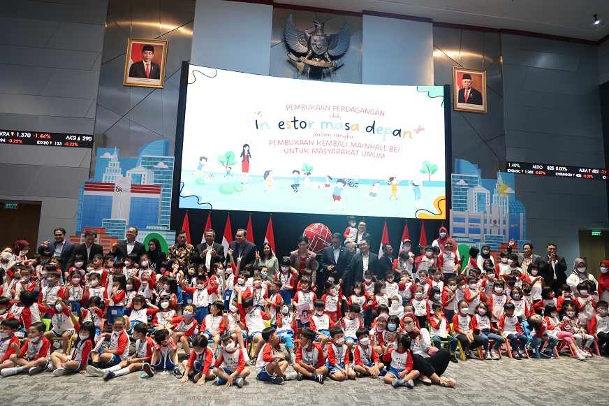 Siswa TK Jadi Tamu Pertama Pembukaan Kembali Main Hall BEI 2023