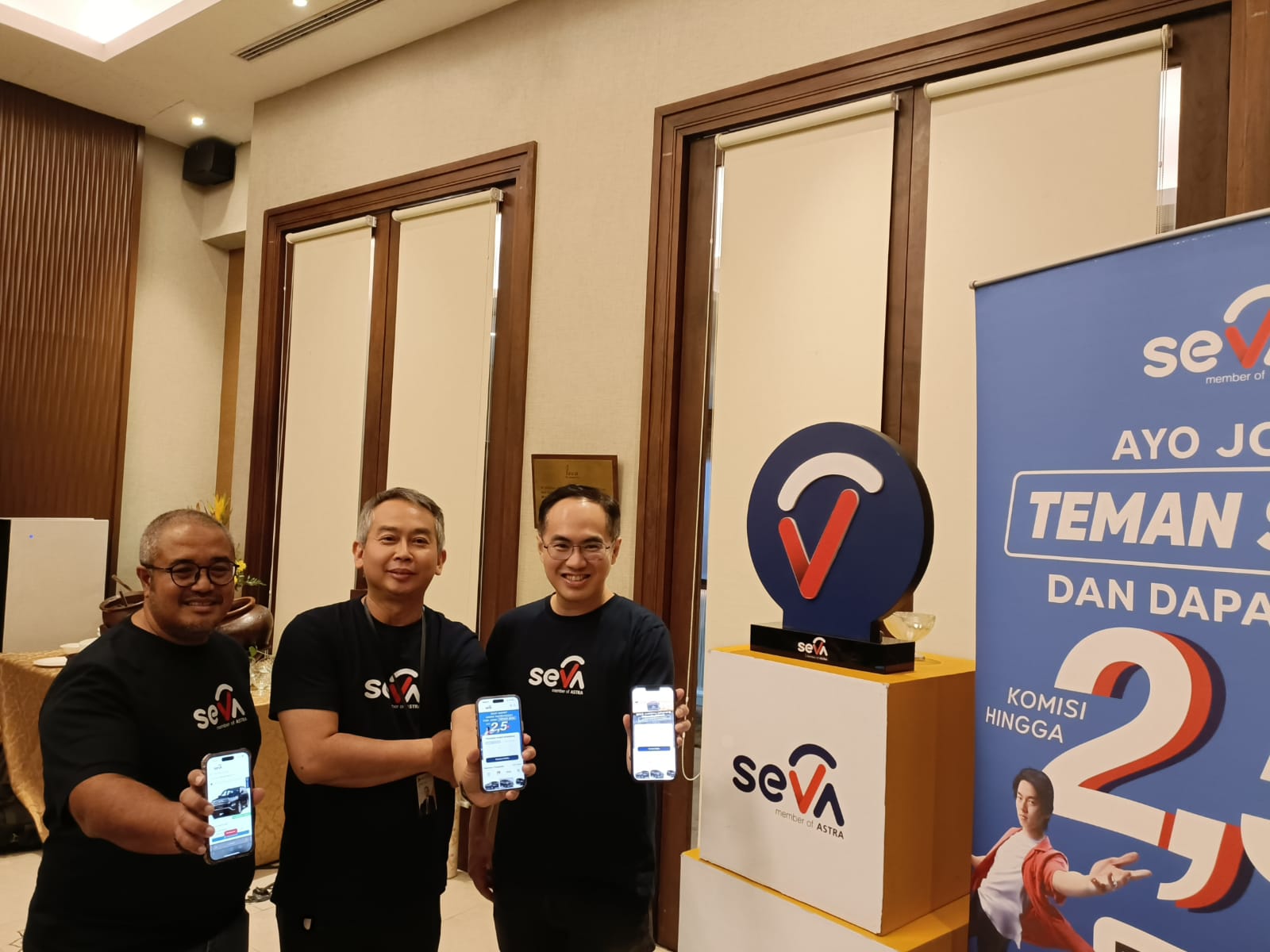 Kiri ke Kanan: CO-CEO SEVA CK Yap, CEO SEVA Handoko Liem, Chief of Marketing and Growth SEVA Dadi Hendriadi. dok. Ist. SEVA Kampanye #RaihKenyamanan untuk Pengalaman Mudik Lebaran dengan Mobil Baru