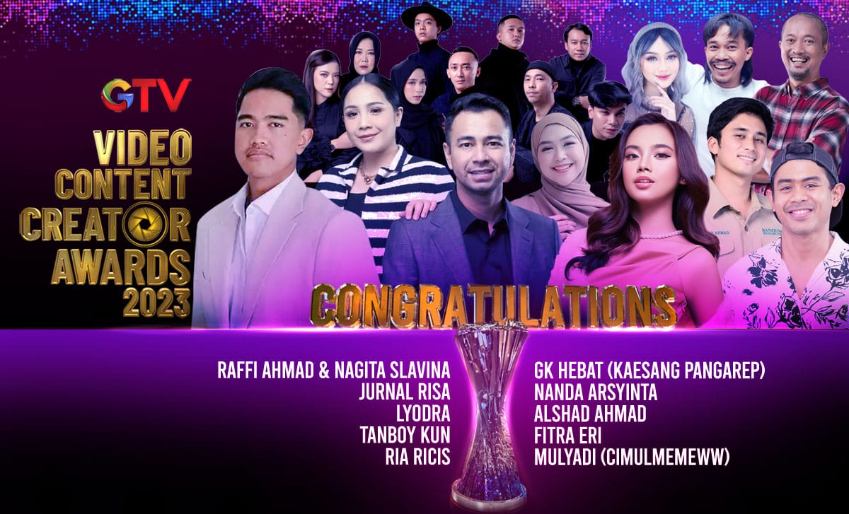 Malam puncak Video Content Creator Awards 2023 berlangsung super meriah! Disiarkan langsung dari studio RCTI+ pada Rabu (12/7/2023), antusiasme penonton terlihat baik live maupun di sosial media. dok. ist. Super Pecah! Lyodra Sampai Nanda Arsyinta Menangkan Video Content Creator Awards 2023