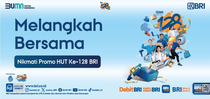 PT. Bank Rakyat Indonesia (Persero) Tbk (BBRI) menginjak usia 128 tahun pada Sabtu, 16 Desember 2023. dok. BRI. Usung Tema Kuat & Hebat di Usia 128 Tahun, Ini 10 Pencapaian Fantastis BRI!