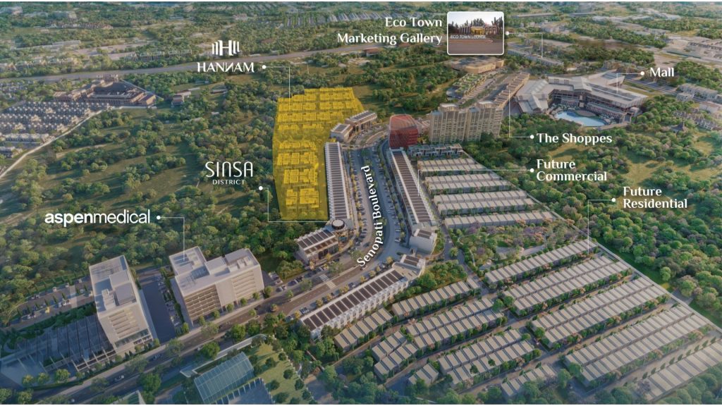 ilustrasi lokasi proyek properti PT Pakuan Tbk (UANG) bernama HANNAM di eco town Depok. Dok/Pakuan Saham Tren Koreksi, Pakuan (UANG) Sodorkan Proyek Properti Baru