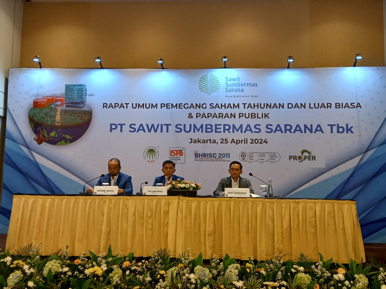 PT Sawit Sumbermas Sarana Tbk (SSMS) saat melakukan paparan publik. Dok/EmitenNews.com Laba Bersih Sawit Sumbermas (SSMS) di Kuartal I-2024 Naik 14,42 Persen