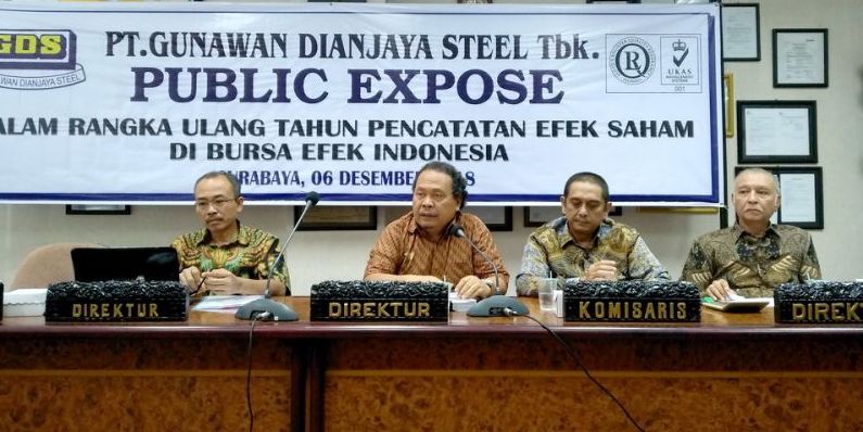 Direksi Gunawan Dianjaya kala menjelaskan seputar kinerja perseroan. FOTO - ISTIMEWA Cek! Ini Jadwal Dividen Gunawan (GDST) Rp51,02 Miliar