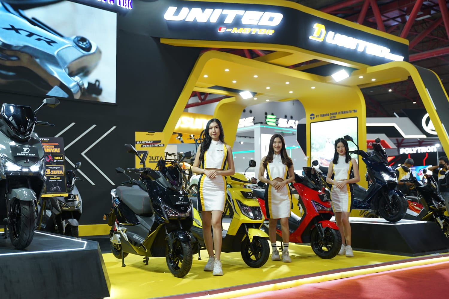 Booth United Bike & United E-Motor di pameran Pekan Raya Jakarta Fair Kemayoran (PRJ) 2024, yang berlokasi di Hall A3, JIExpo Kemayoran PRJ 2024. dok. ist. PRJ 2024, Booth United Bike & United E-Motor Diserbu Pengunjung