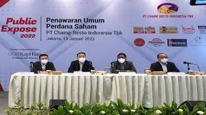 Manajemen PT Champ Resto Indonesia Tbk (ENAK) ketika menggelar paparan kinerja. Barokah Melayu Gelar Tender Sukarela Saham ENAK Rp1.025 per Lembar