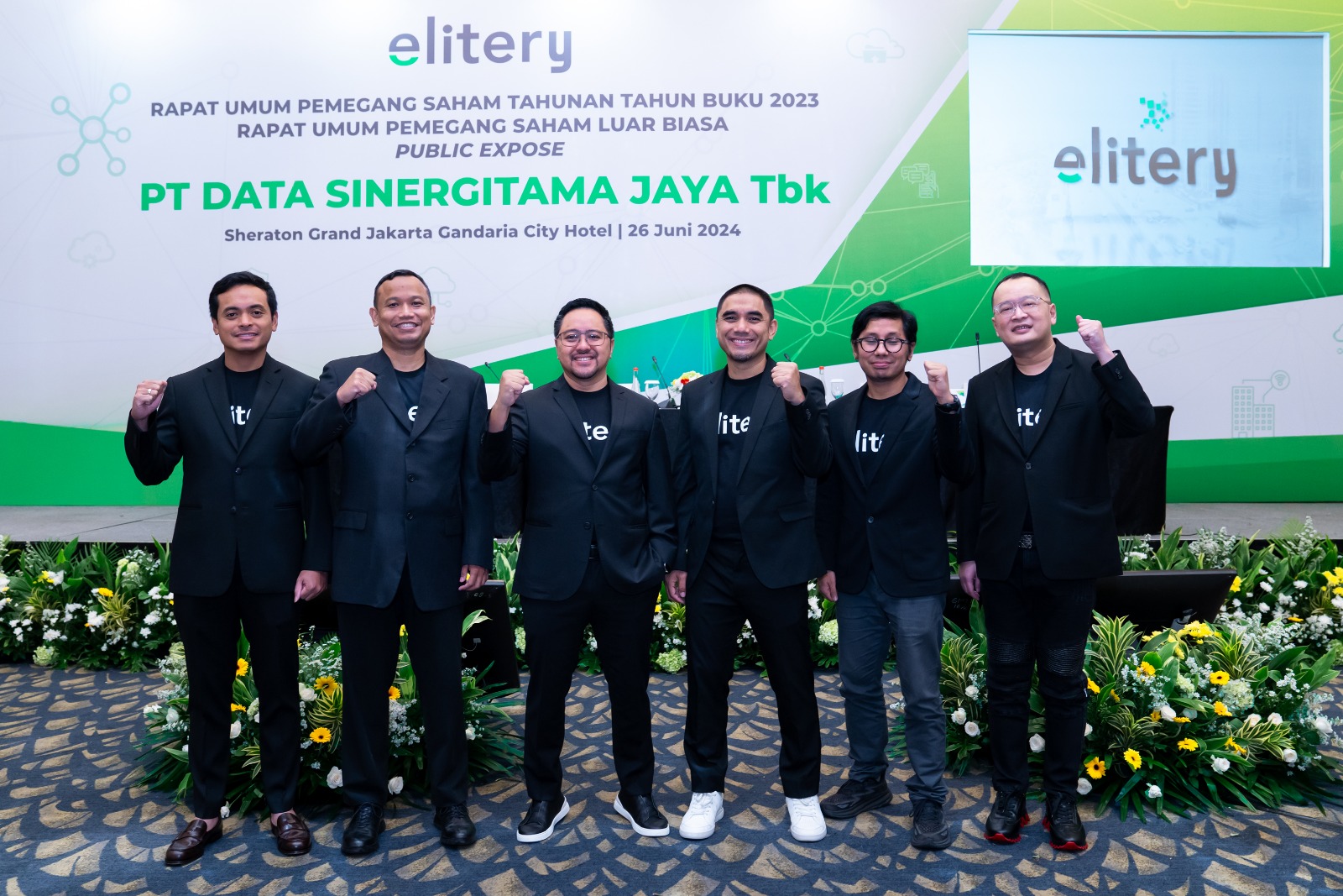 Jajaran Direksi PT Data Sinergitama Jaya Tbk (ELIT) atau Elitery saat RUPS. DOK/Elitery Elitery (ELIT) Raih Great Place to Work Certified Indonesia 2024