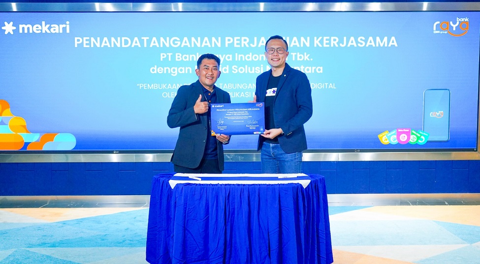 Bank Raya terus memperluas komitmen untuk memperluas penetrasi inklusi keuangan digital melalui kerjasama dengan berbagai ekosistem digital. Untuk itu, Bank Raya menandatangani kerjasama dengan PT Mid Solusi Nusantara (Mekari) untuk penyediaan layanan digitalisasi payroll melalui aplikasi. Bank Raya dan Mekari Talenta Teken Akses Layanan Aplikasi Digital