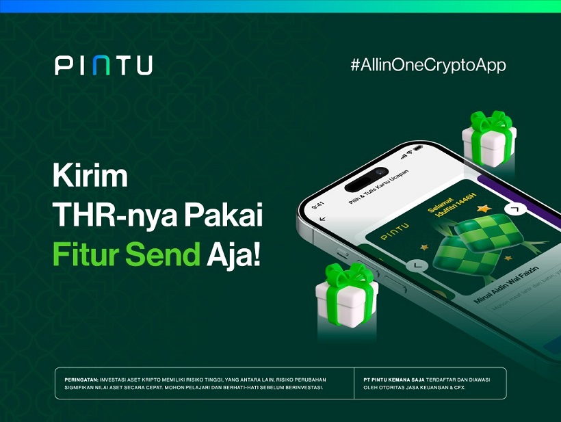 Salah satu aplikasi Kripto. Kirim THR Crypto via PINTU, Begini Caranya