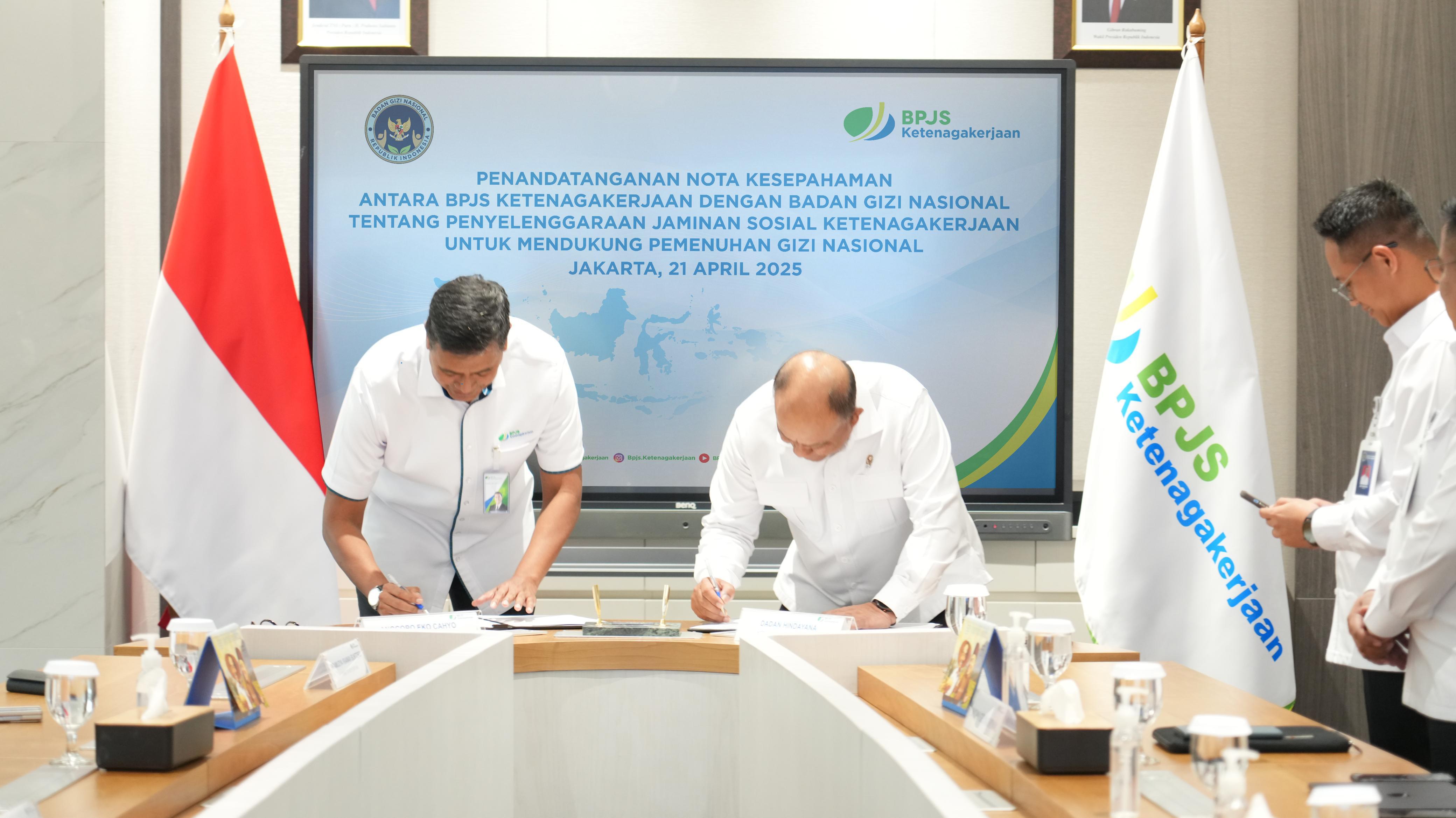 Komitmen! BPJS Ketenagakerjaan, dan BGN Lindungi Pekerja Ekosistem MBG