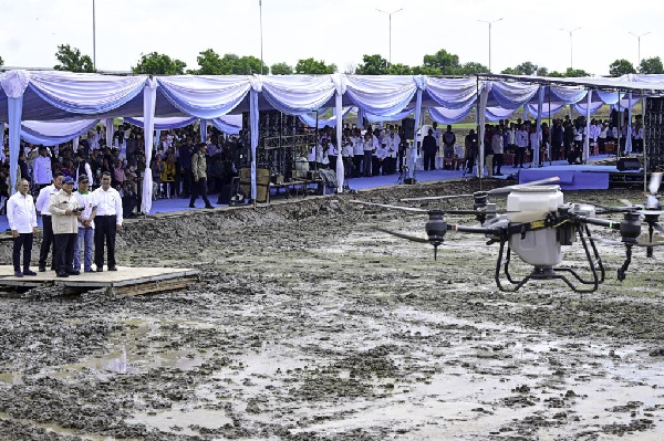 Prabowo Sebut Sedang Dibangun 105 Ha Sawah Dengan Teknik Paling Modern