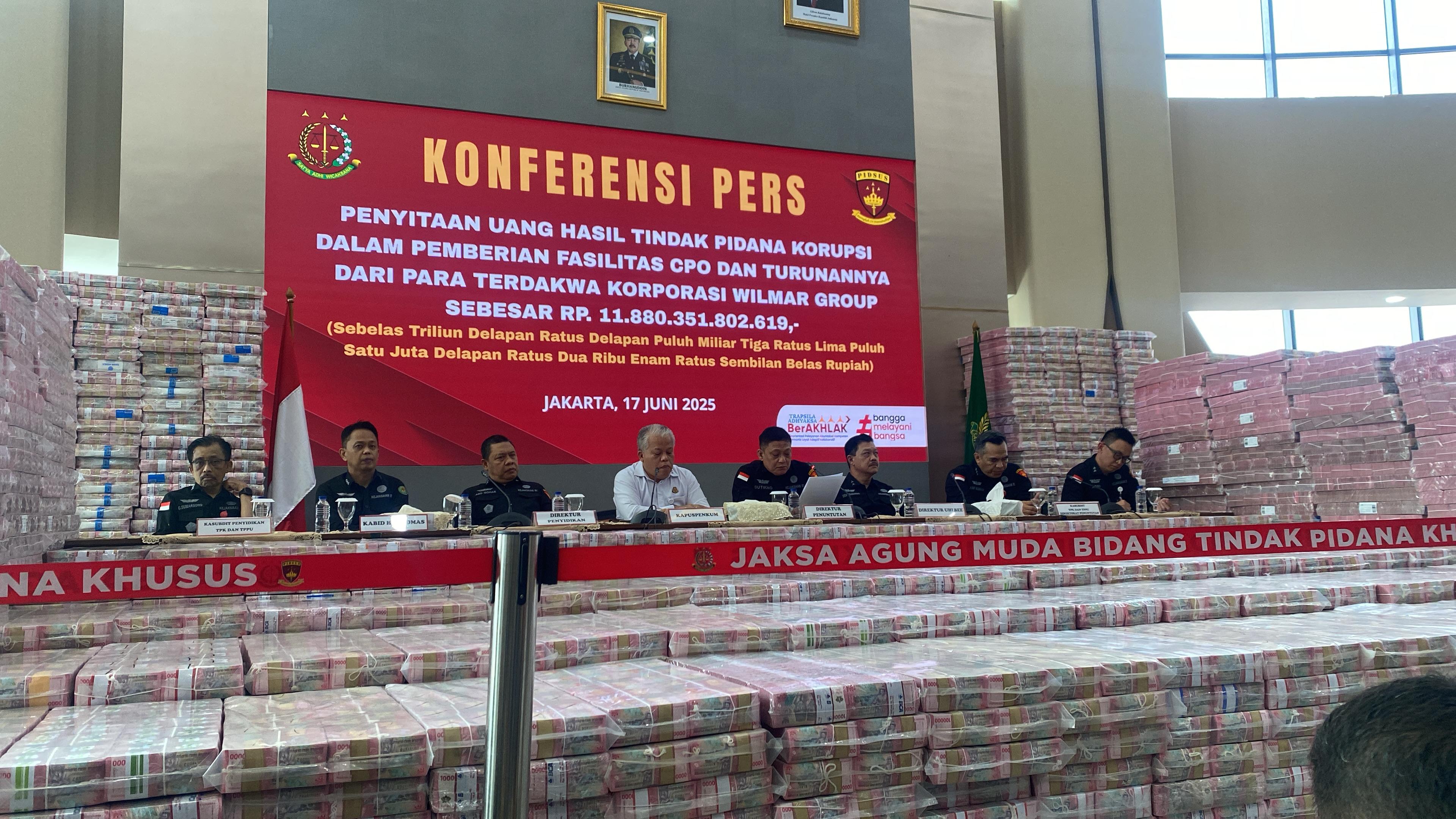 Kejagung Sita Uang Rp11,8 Triliun dari Wilmar Group