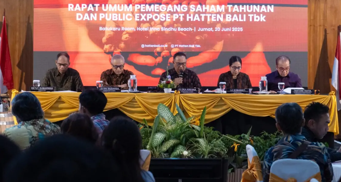 Pengurus Hatten Bali kala memutuskan pembagian dividen Tahun Buku 2024. FOTO - ISTIMEWA Cair 24 Juli, WINE Distribusikan Dividen Rp3,5 per Lembar