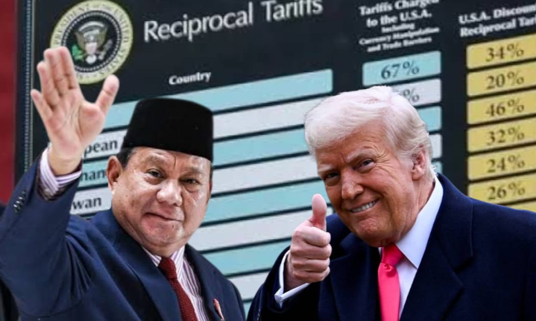 Presiden Prabowo Subianto dan Presiden AS Donald Trump (kanan). dok. Kolase Political.id. Tarif Impor 19 Persen dari AS, Neraca Perdagangan RI Bisa jadi Defisit
