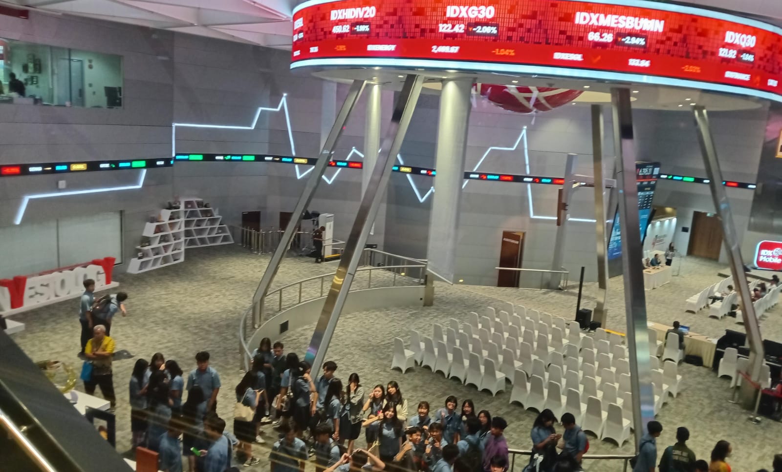 Suasana main Hall Bursa Efek Indonesia. FOTO - ISTIMEWA Sepekan Susut 0,17 Persen, IHSG Segel Level 7.854