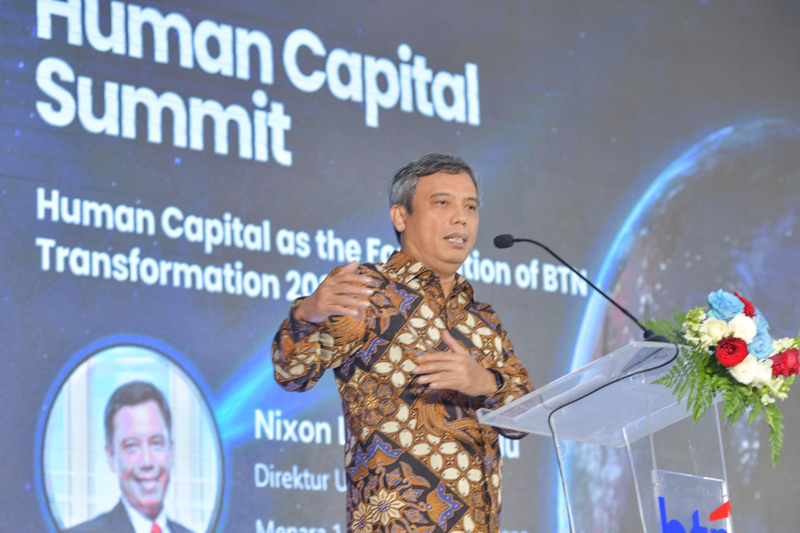 CEO BTN Nixon Napitupulu kala menjelaskan kinerja perseroan. FOTO - ISTIMEWA Regulasi Terbit, BBTN Percepat Penyaluran Pembiayaan