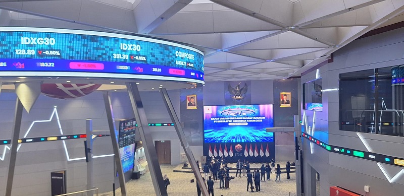 Suasana main Hall Bursa Efek Indonesia. FOTO - ISTIMEWA IHSG Drop 4,14 Persen, Kapitalisasi Pasar Sisa Rp14.746 Triliun