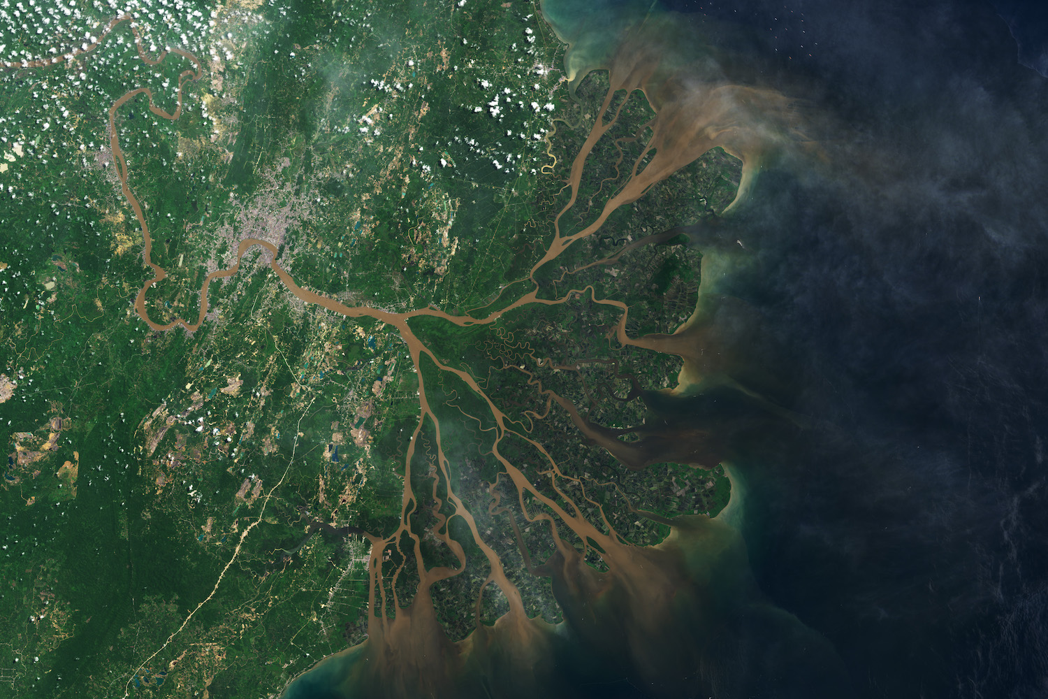 Delta Mahakam, Kalimantan Timur tampak eksotis dari ruang angkasa. FOTO - Dokumen NASA. Apexindo (APEX) Ungkap Kontrak Jumbo dari Pertamina