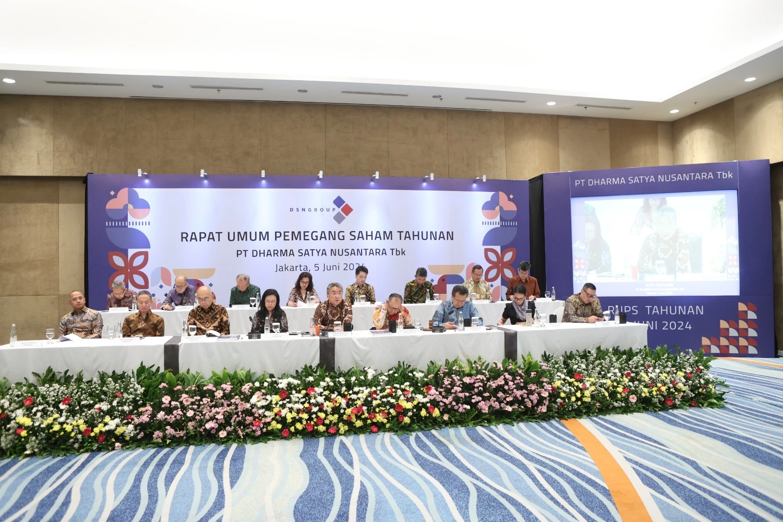 Pengurus Dharma Satya Nusantara dalam pelaksanaan Rapat Umum Pemegang saham tahunan perseroan. FOTO - ISTIMEWA Melesat 52 Persen, Laba DSNG Tembus Rp1,31 Triliun