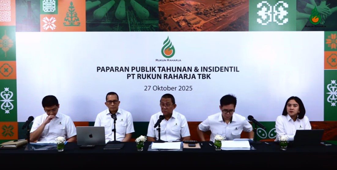 Manajemen  PT Rukun Raharja Tbk. (RAJA) saat gelaran Paparan Publik Tahunan dan Insidentil virtual RAJA, pada Senin, (27/10/2025). RAJA Milik Hapsoro ARB Beruntun Pasca ATH, Manajemen Beber Alasannya