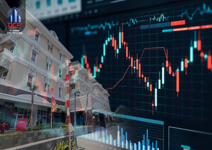 Ilustrasi properti PT Diamond Citra Propertindo Tbk. (DADA) disertai ilustrasi kurva volatilitas harga saham.. Saham Sempat Digoreng 2.125%, DADA Cetak Laba di Kuartal III-2025