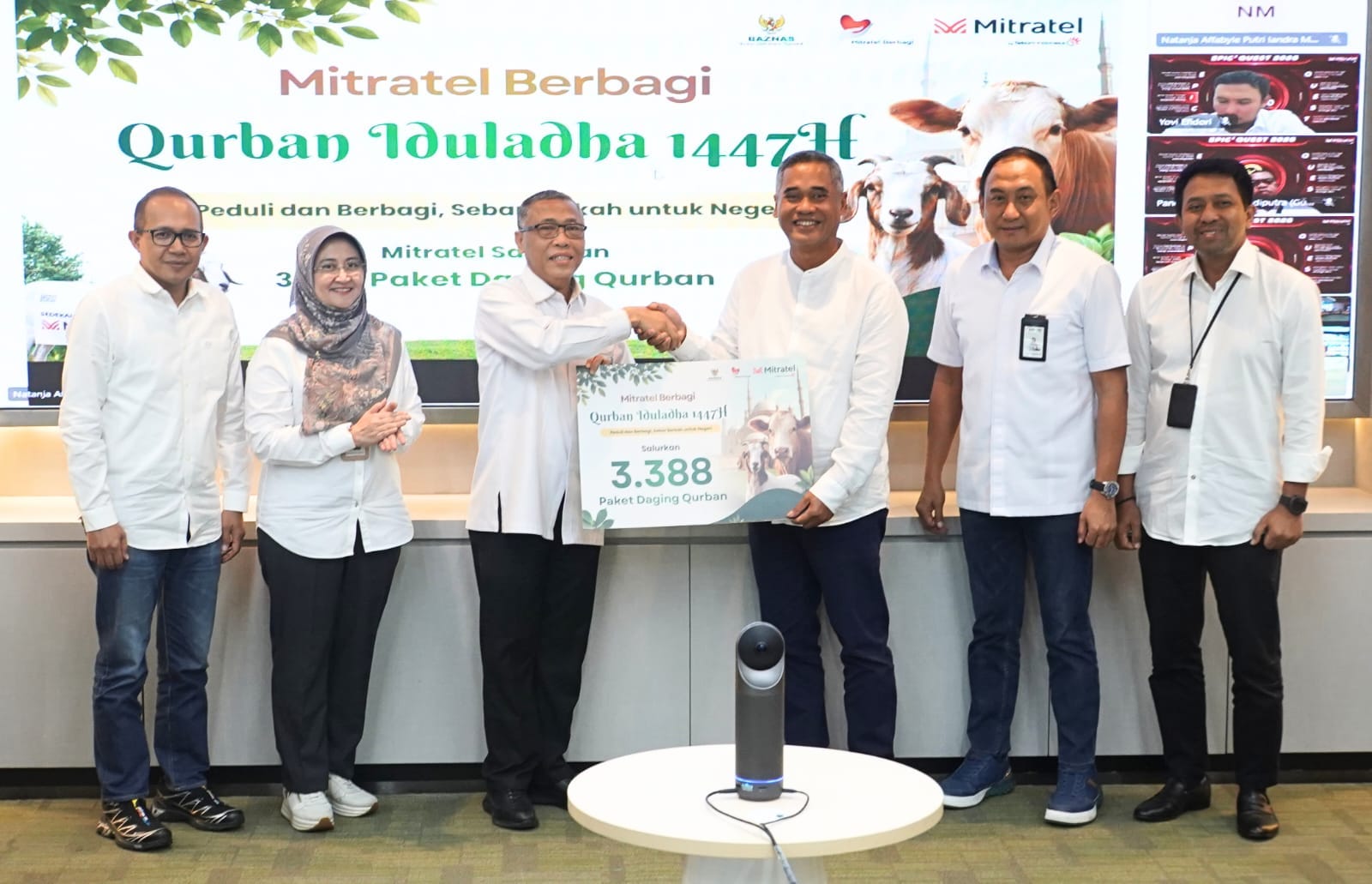 Mitratel Salurkan 3.388 Paket Daging Kurban Bersama Baznas