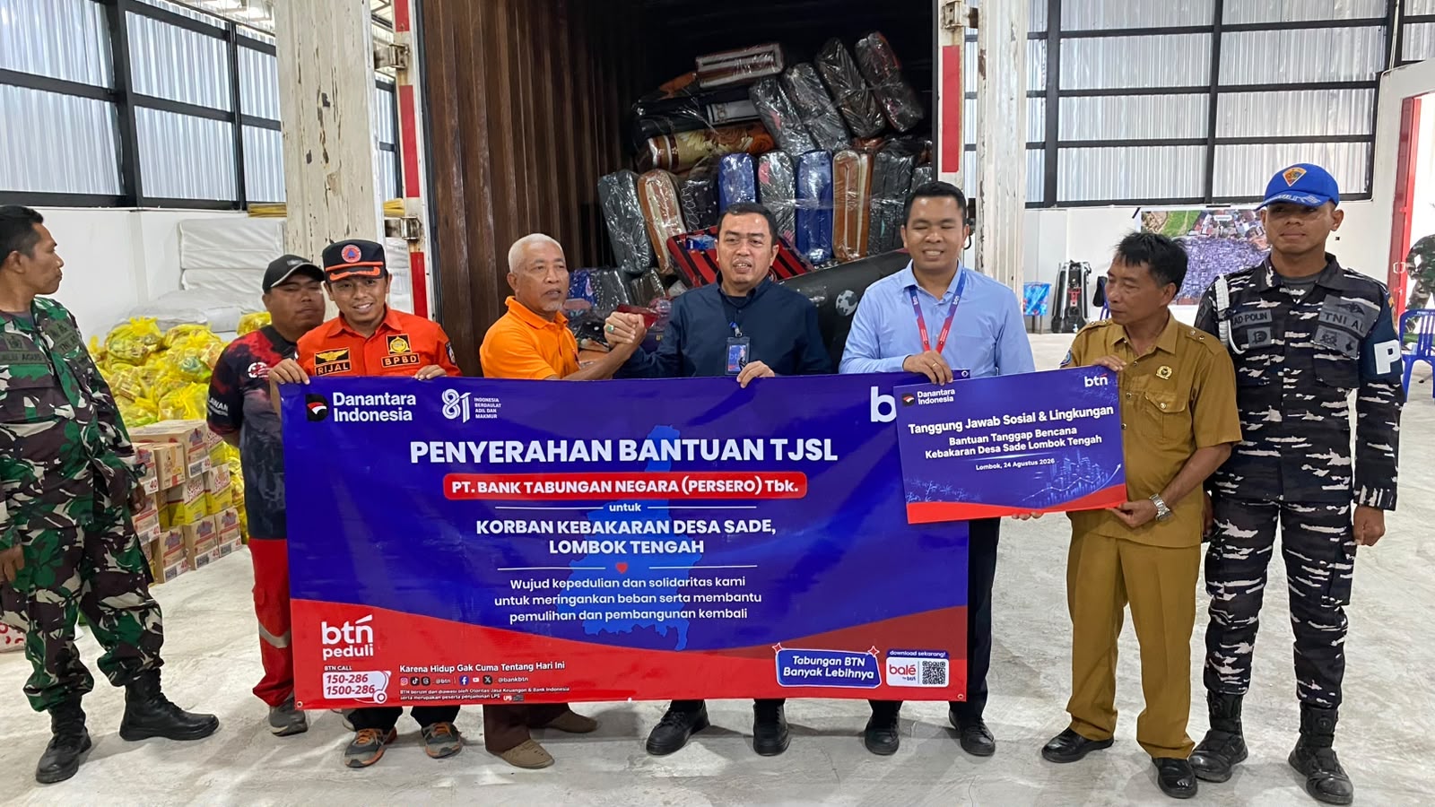 Bersama Danantara, BTN Santuni Warga Korban Kebakaran Desa Adat Sade