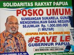 Kembalikan Duit Dugaan Suap Rp 1 Miliar, Simpatisan Lukas Enembe Buka Penggalangan Dana