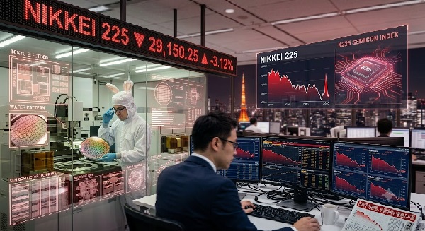 Nikkei 225 Turun ke 67.700, Saham Semikonduktor Global Lesu