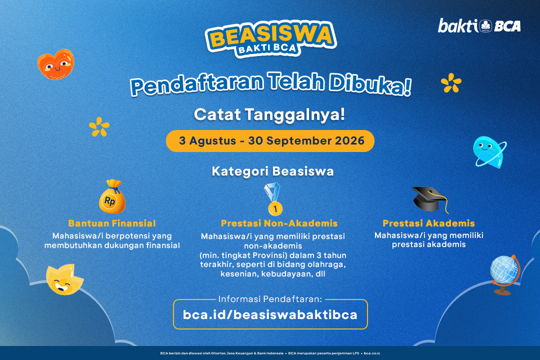 Beasiswa Bakti BCA 2027 Resmi Dibuka