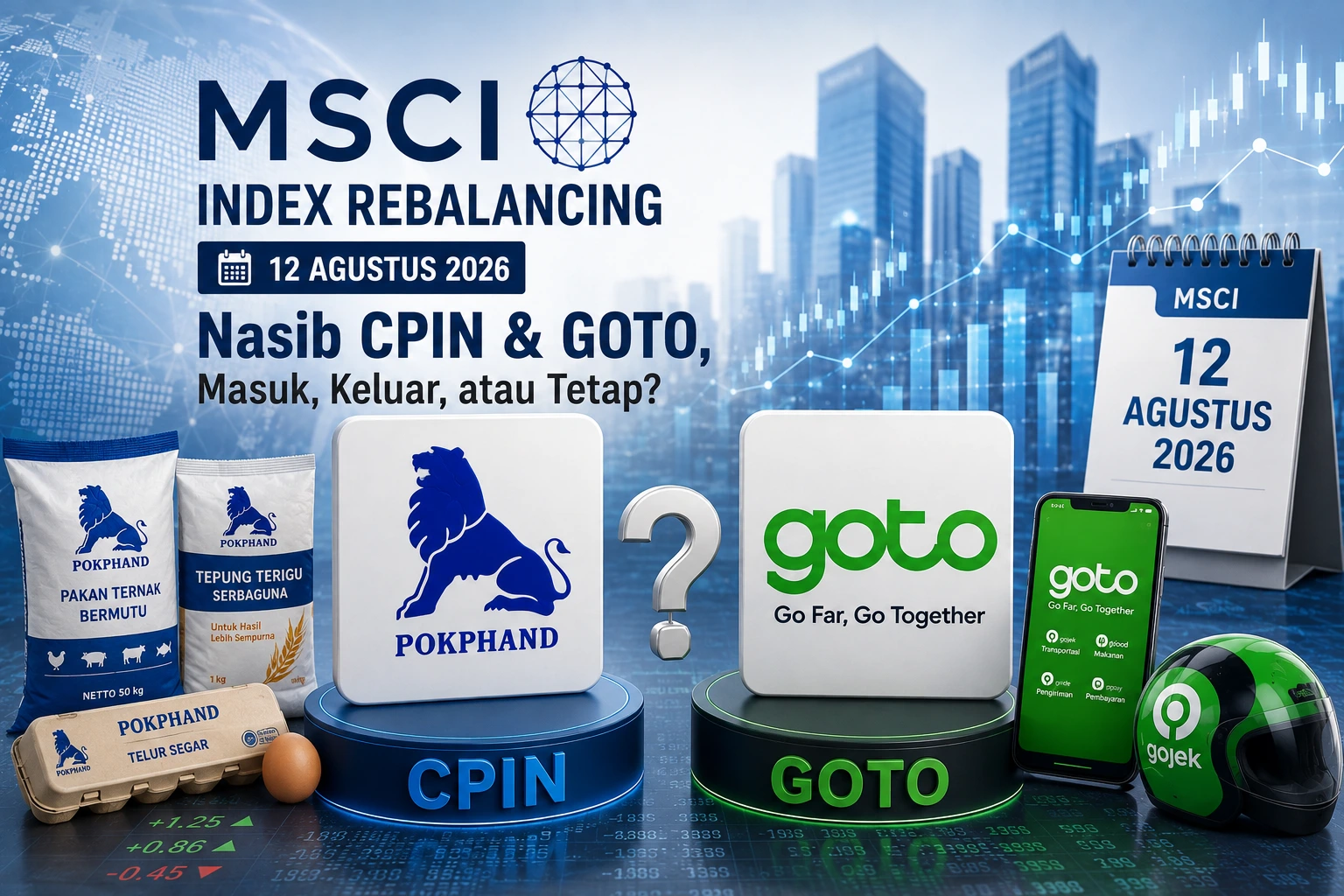 Menanti <i>Rebalancing</i> MSCI, Ini Potensi Nasib CPIN dan GOTO