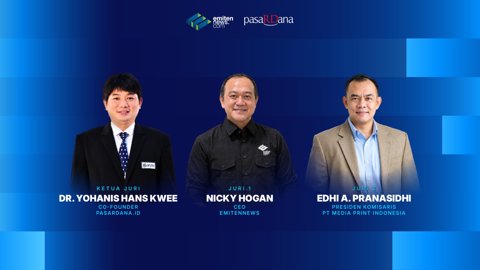 Tokoh Pasar Modal Kawakan, Ini Profil 3 Juri EmitenNews Awards 2026