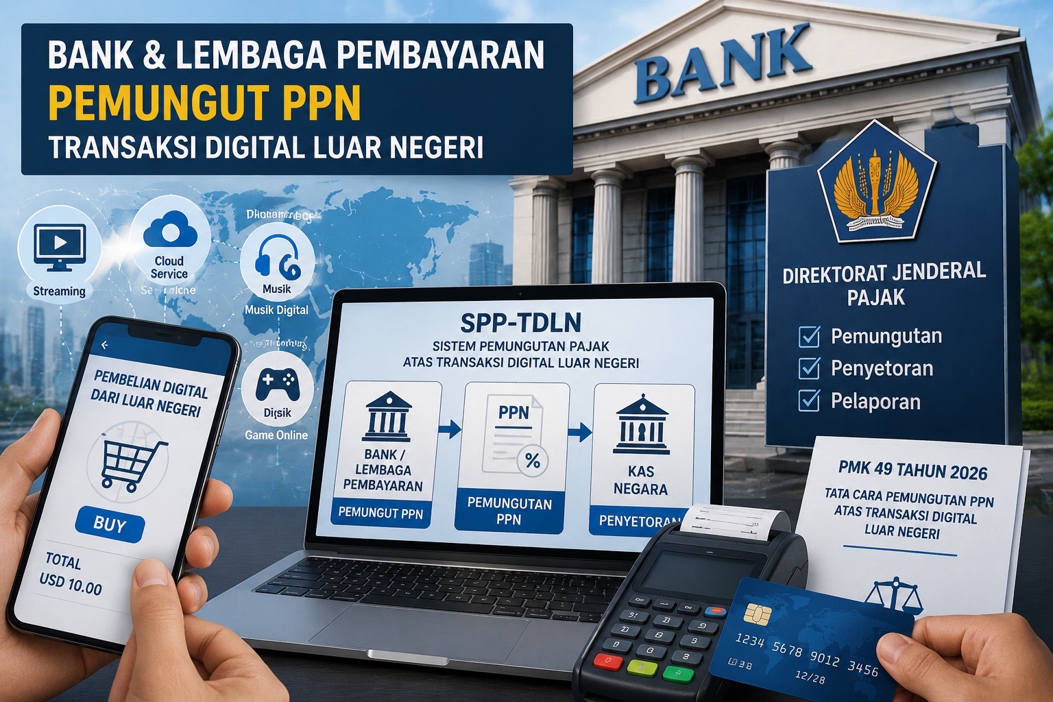 DJP Tunjuk Enam Issuer Tarik PPN Digital Luar Negeri
