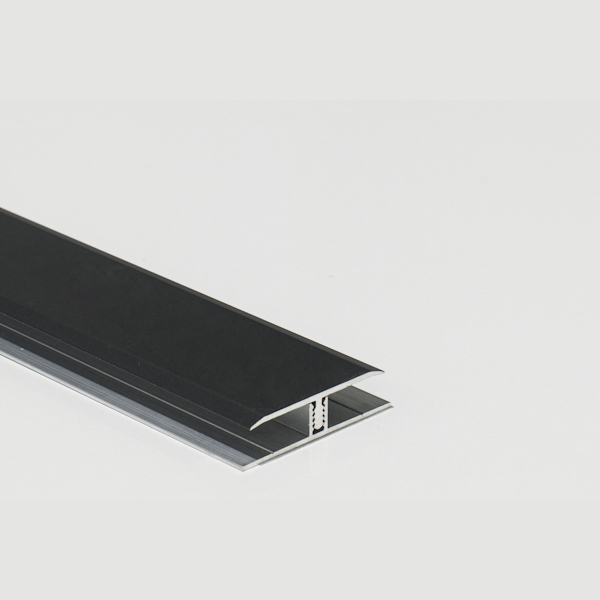Black AH562 H-Channel Adjustable Height Aluminium Trims 7-10mm Image
