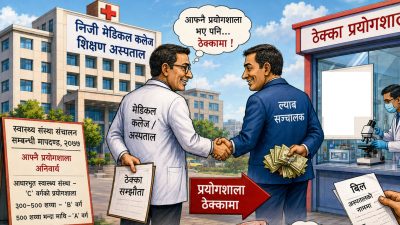 निजी मेडिकल कलेज र ठूला अस्पतालका प्रयोगशाला मापदण्ड विपरित ठेक्कामा