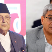 पूर्वप्रधानमन्त्री केपी ओली र  पूर्व गृहमन्त्री रमेश लेखक पक्राउ