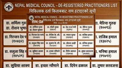 मेडिकल काउन्सिलले गर्यो १७ डाक्टरको नाम दर्ता खारेज