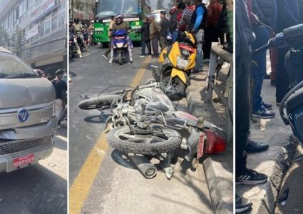 जमलमा तीन वटा सवारी आपसमा ठोक्किए