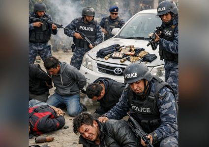 मूलपानीमा प्रहरीले गोली चलाएर समात्यो १० लुटेरा, मर्निङ वाक गर्नेलाई लुट्थे