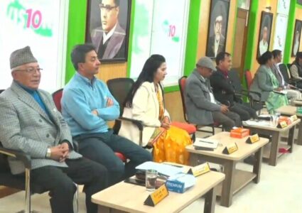 कांग्रेस केन्द्रीय समिति बैठकमा प्रतिवेदनमाथि धारणा राख्दै नेताहरु