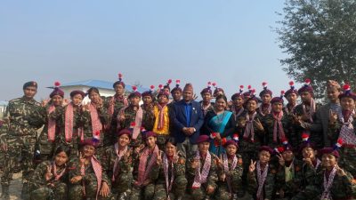 गोल्डेल फ्युचर स्कुलका विद्यार्थीलाई राष्ट्रिय सेवा दलको तालीम