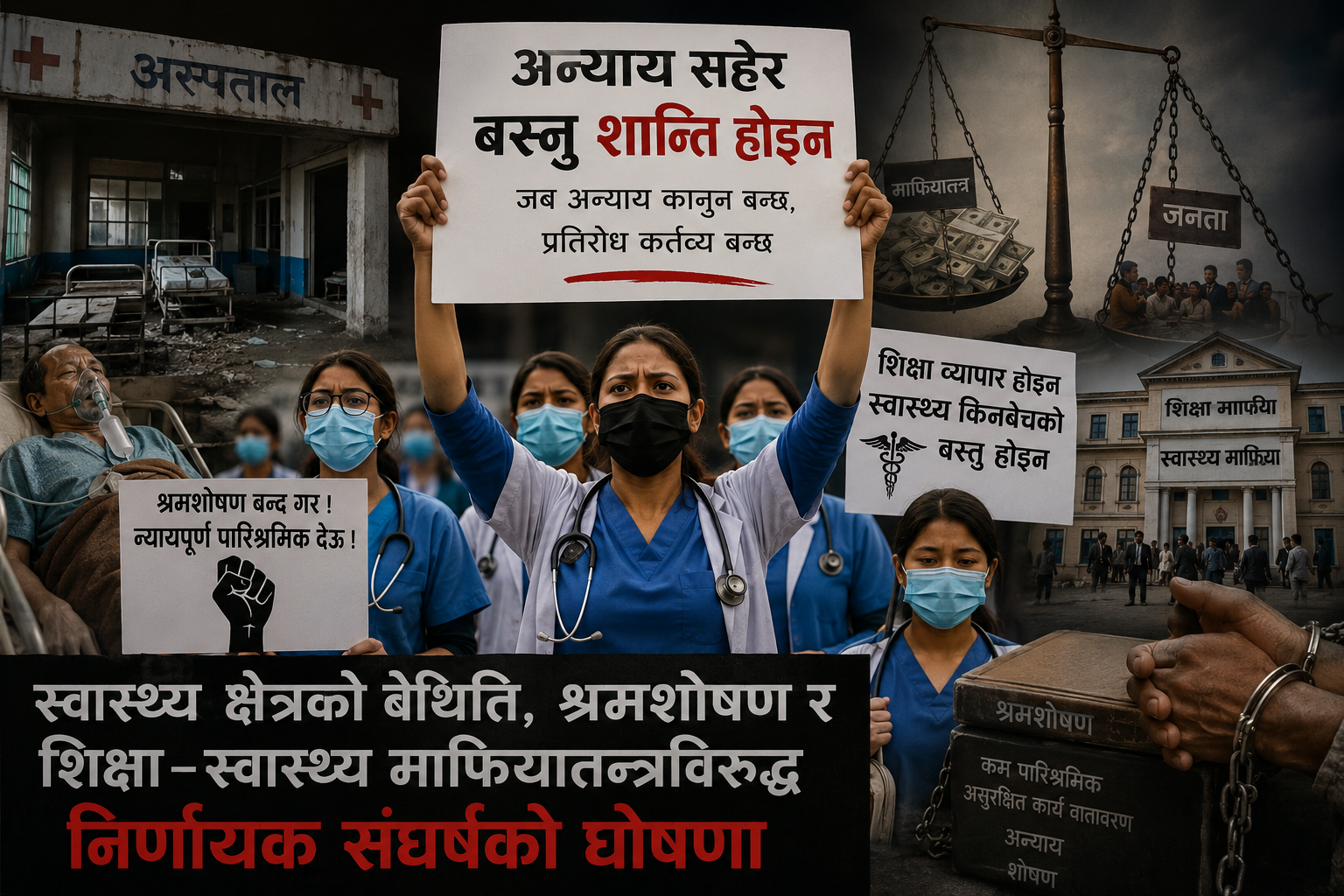 “अन्याय सहेर बस्नु शान्ति होइन” : स्वास्थ्य क्षेत्रमा मौलाउँदै श्रमशोषण र माफियातन्त्रविरुद्ध विद्रोह