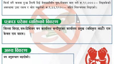 घुससहित सव- डिभिजन वन कार्यालयका प्रमुख यादव पक्राउ 